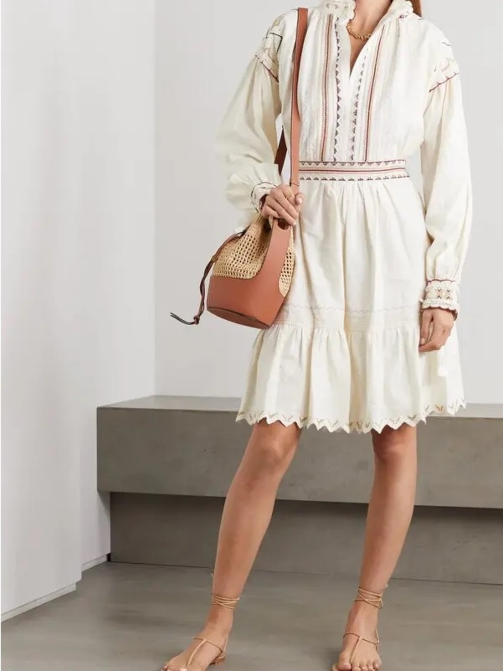 Etro Embroidered Long-Sleeve Dress Size 44IT NWT